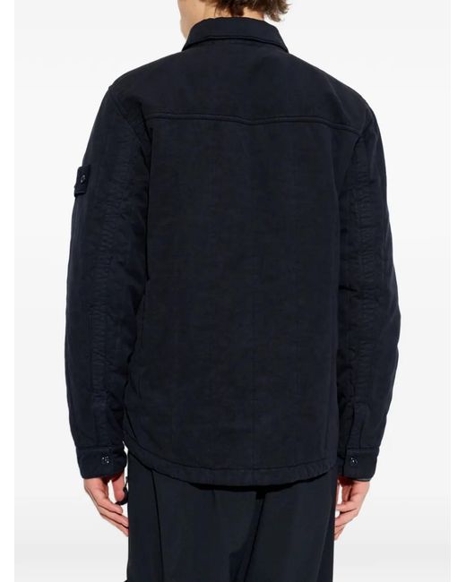 Stone Island Blue Ghost Button-Patch Jacket for men