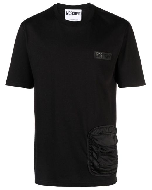 Moschino Ribgebreid T-shirt Met Logo-reliëf in het Black voor heren