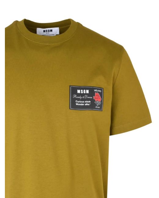 MSGM Yellow Patch T-Shirt for men