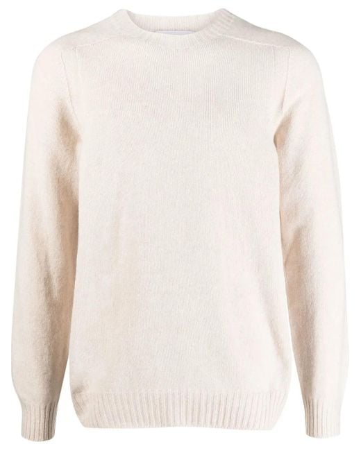 D4.0 White Ribbed-Trim Virgin-Wool Jumper for men