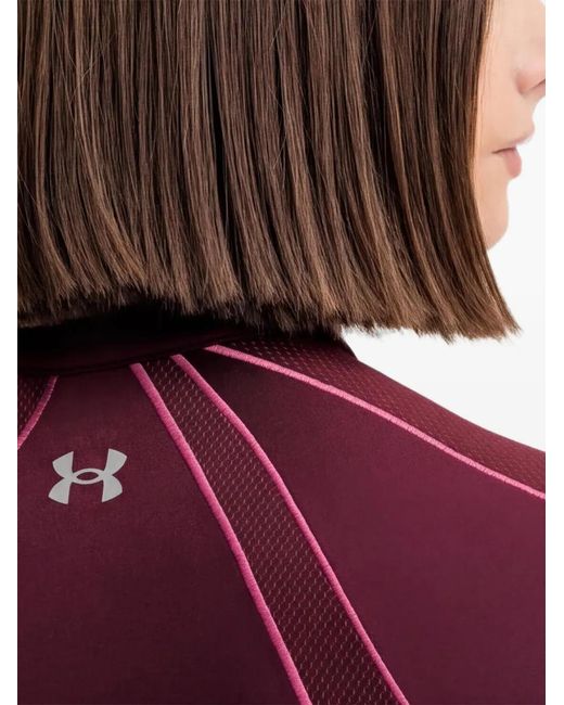 Under Armour Purple Coldgear Textured Half-Zip Long-Sleeved Top