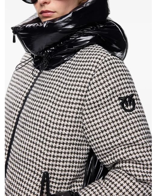 Pinko Gray Tweed And Nylon Down Jacket