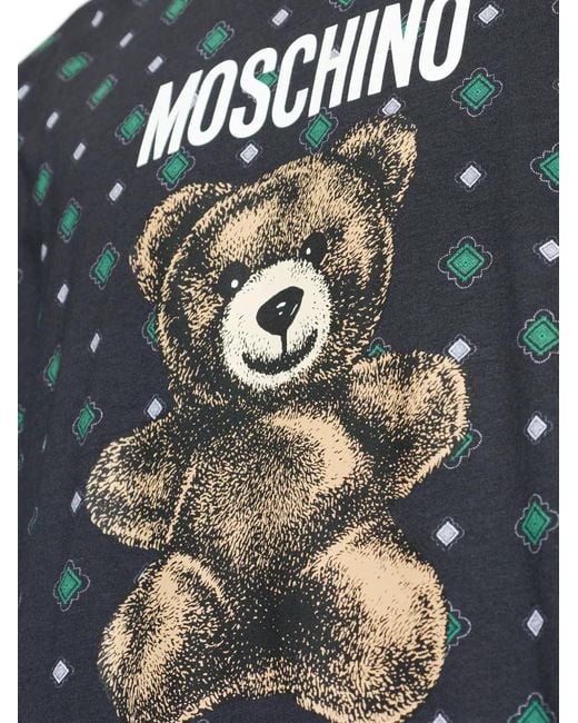 Moschino Black T-Shirt À Motif Ourson for men