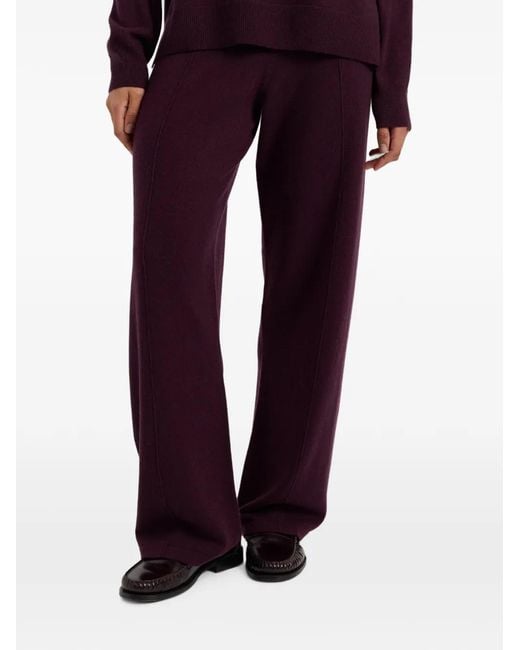 Chinti & Parker Purple Basics Wide-Leg Seam-Detail Track Pants