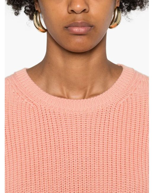 Marc O' Polo Pink Ribbed Crew-Neck Sweater
