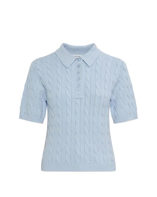 Gestuz Blue Polo En Maille Torsadée