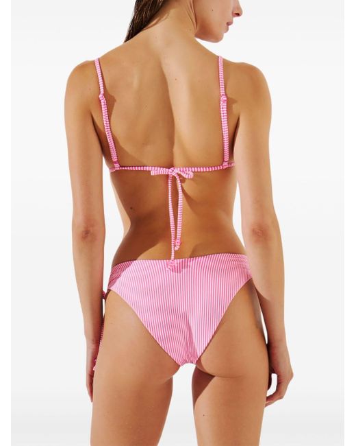 Karl Lagerfeld Pink Ikon Striped Bikini Bottoms