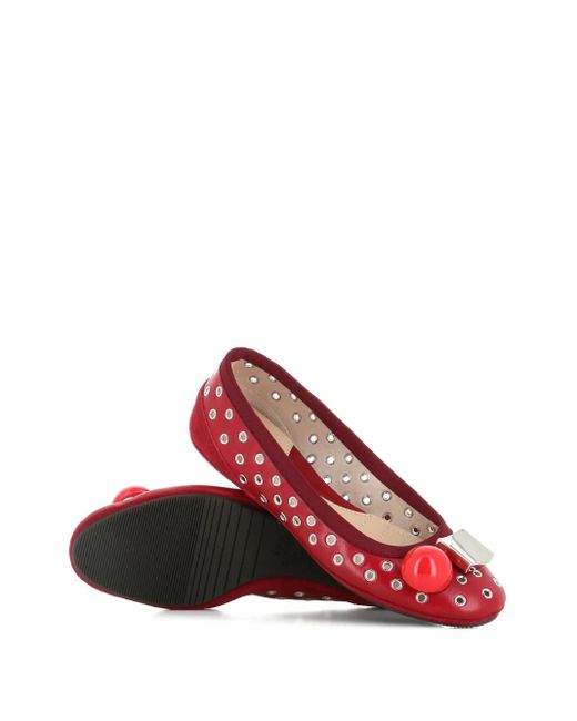 Dove Nuotano Gli Squali Red Becky Ballet Flats