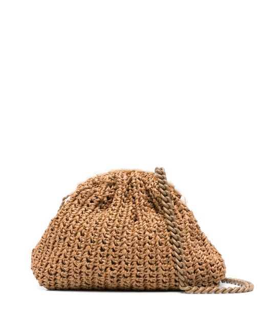 Maria La Rosa Game Kleine Gehaakte Clutch in het Brown