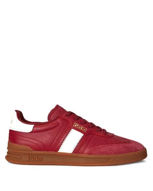 Polo Ralph Lauren Red Heritage Aera Suede Sneakers
