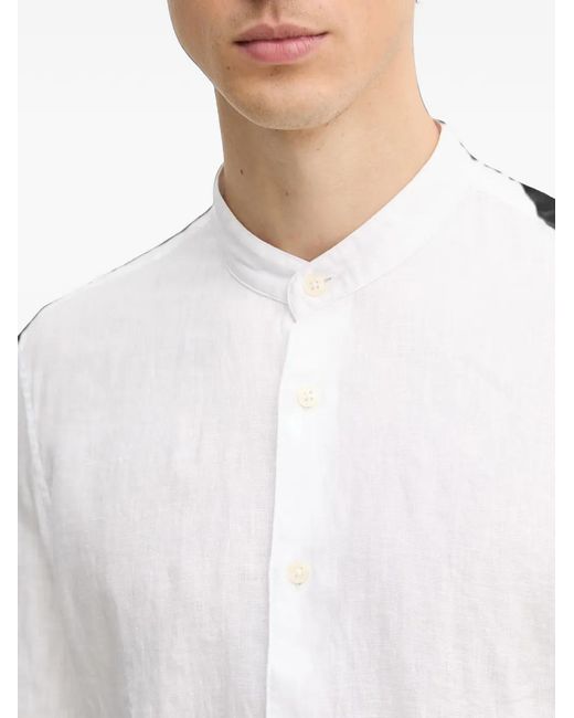 Marc O' Polo White Band-Collar Long-Sleeve Shirt for men