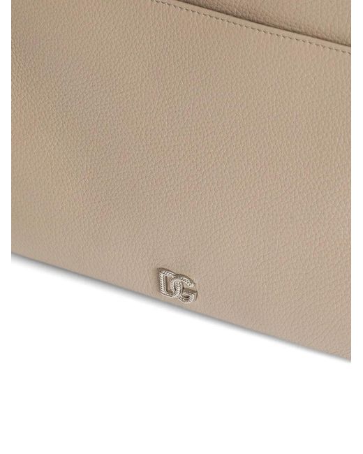 Dolce & Gabbana Natural Calfskin Toiletry Bag With Logo for men