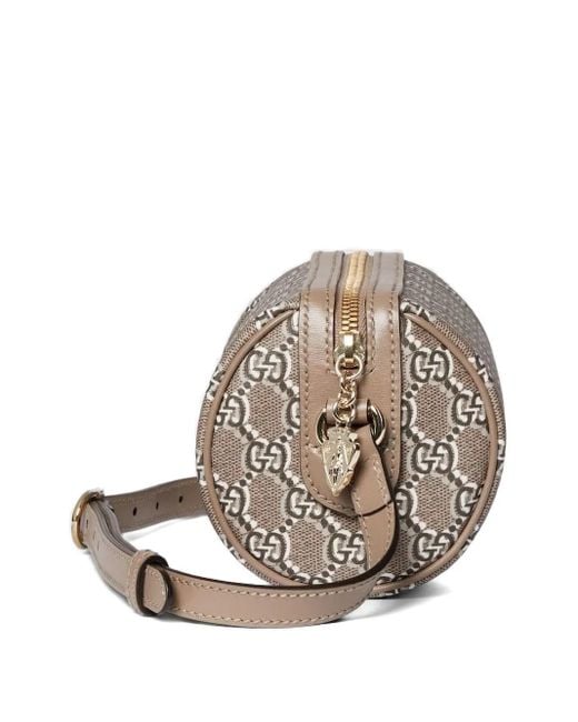 Gucci Gray Gg Supreme Canvas Cylindrical Shoulder Bag