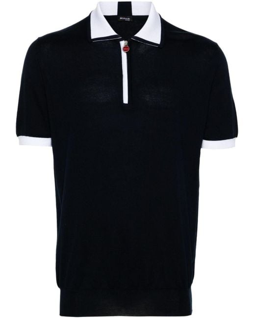 Kiton Poloshirt mit Reißverschluss in Black für Herren