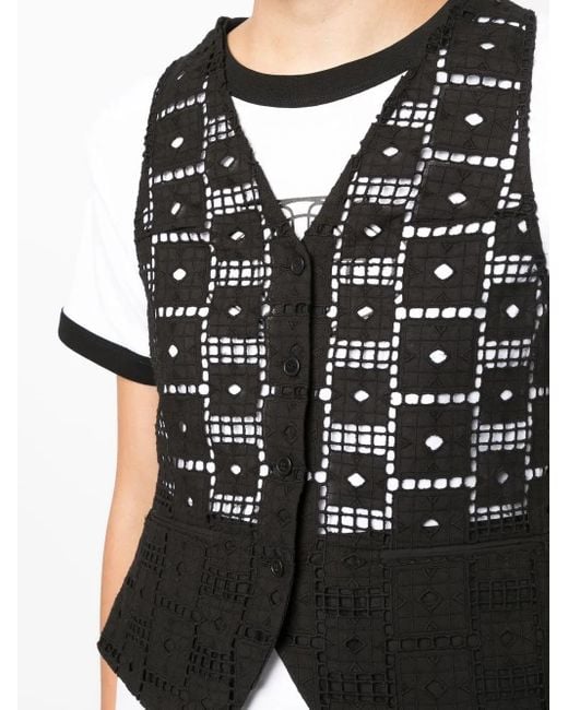 Goen.J カットアウト ベスト Black