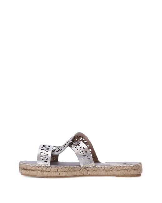Karl Lagerfeld White Souk Interlock Espadrille Slides