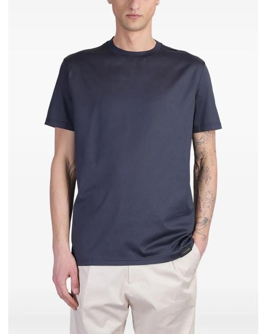 Low Brand Blue Cotton T-Shirt for men