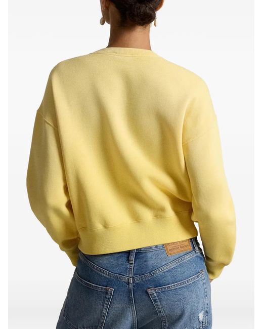 Polo Ralph Lauren Yellow Logo-Print Fleece Cardigan