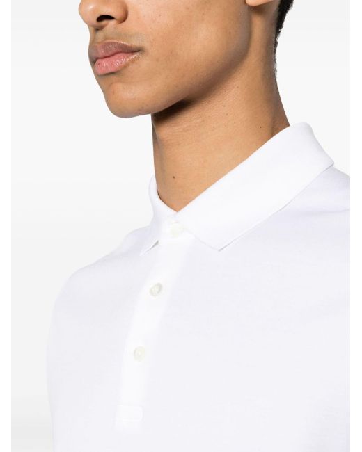 Polo en coton Herno pour homme en coloris White