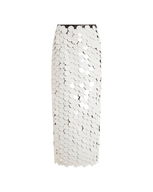 16Arlington White Dia Sequin Midi Skirt