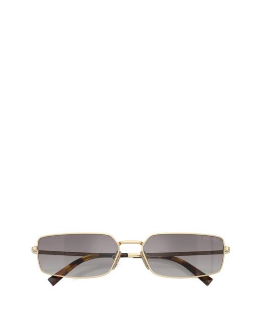 Rectangle-Frame Sunglasses Prada en coloris Metallic