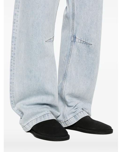 Entire studios Blue Gem Logo-Patch Belt-Loop Jeans