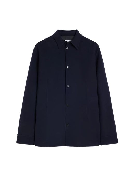 Jil Sander Blue Double-Wool Overshirt for men