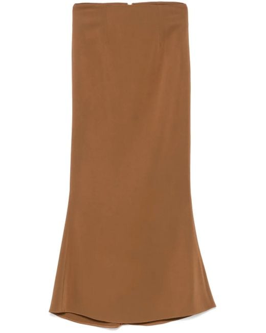 Styland Brown Crepe Maxi Skirt