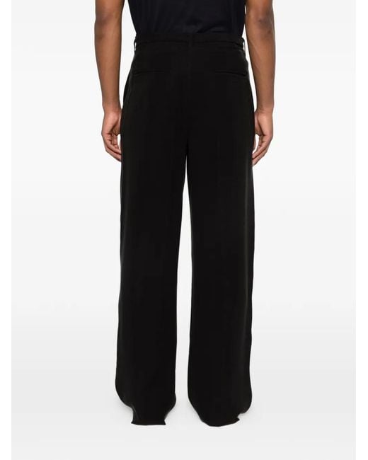 Giorgio Armani Black Belt Pleated Trousers for men