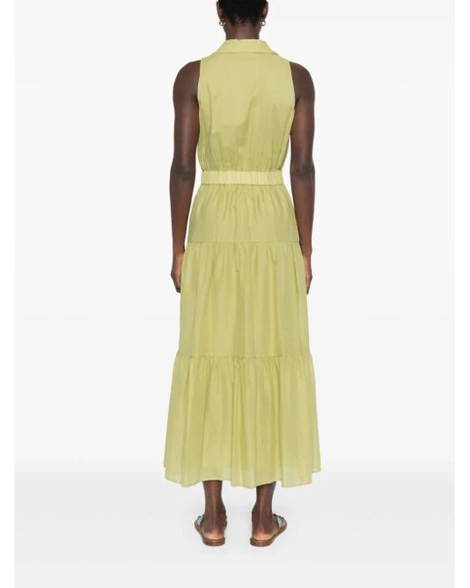 Robe En Coton À Coupe Mi-Longue Peserico en coloris Yellow