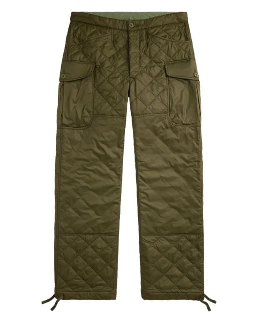 RRL Green Quilted Cargo Trousers for men