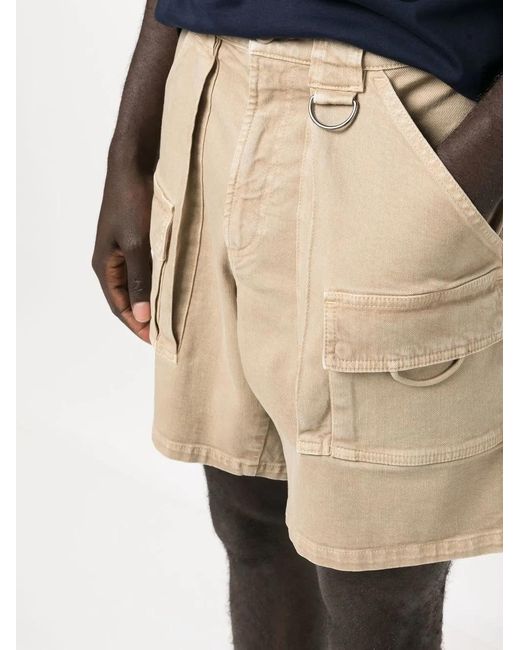 Moschino Natural Ecru Cotton Cargo Shorts for men