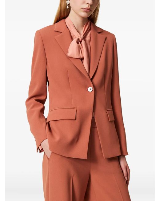 Twinset Orange Back-Vent Single-Breasted Blazer
