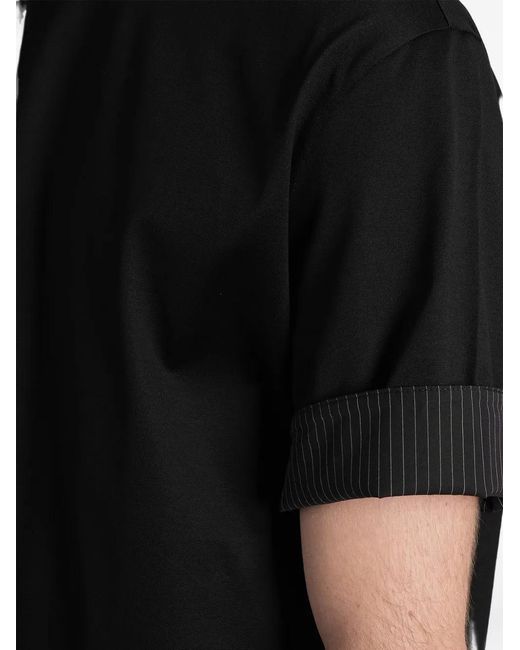 Low Brand Black Ribbed Crew-Neck T-Shirt for men