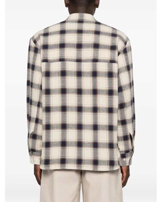 Séfr Gray Wes Check-Pattern Long-Sleeve Shirt for men