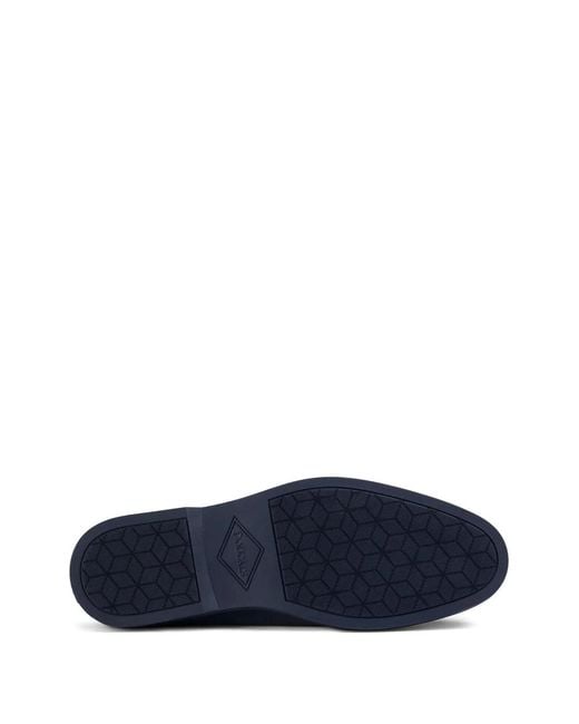 Doucal's Blue Suede Apron-Toe Loafers Shoes for men