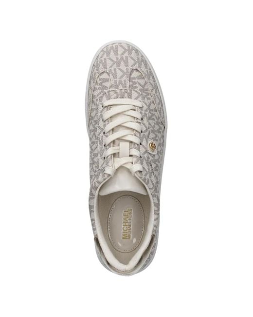 MICHAEL Michael Kors White Scotty Logo-Pattern Sneakers