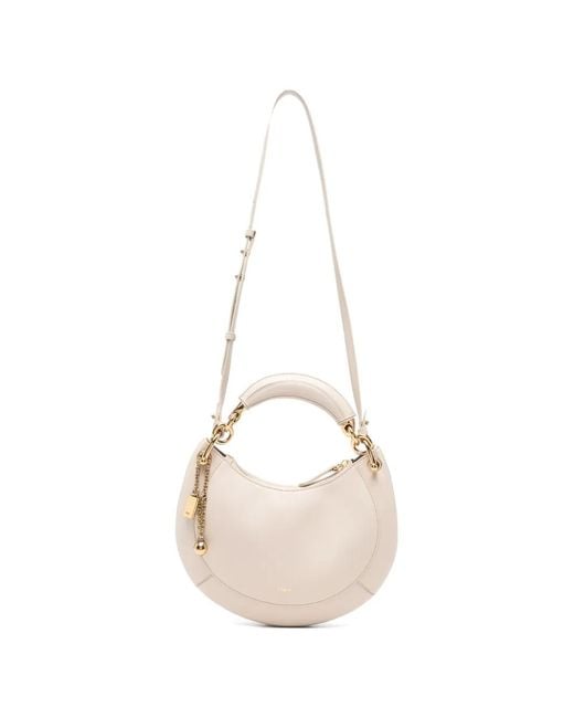 Chloé White Small Banana Leather Shoulder Bag