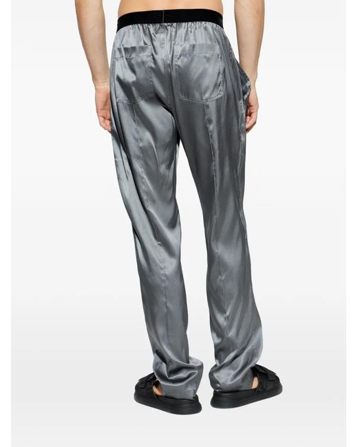 Tom Ford Gray Logo-Waistband Pajama Bottoms for men