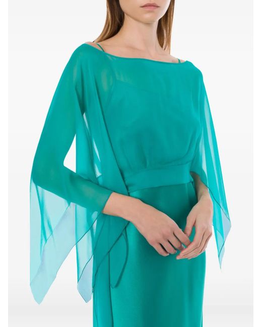 Alberta Ferretti Blue Ausgestelltes Maxikleid