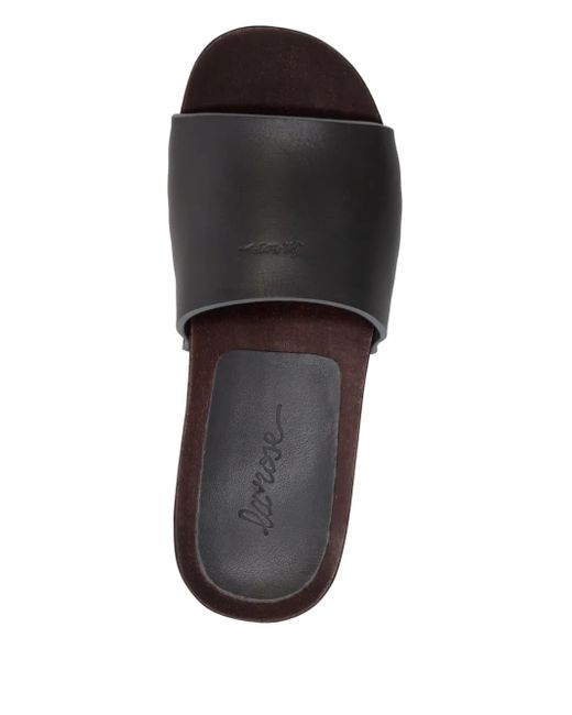 LA ROSE Black Leather Sandals