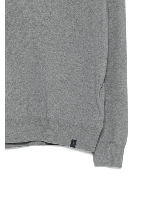 Fay Gray V-Neck Wool Sweater for men