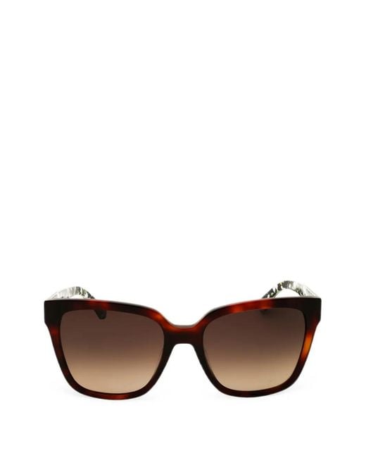 Kate Spade Brown Tortoiseshell-Effect Rectangle-Frame Sunglasses