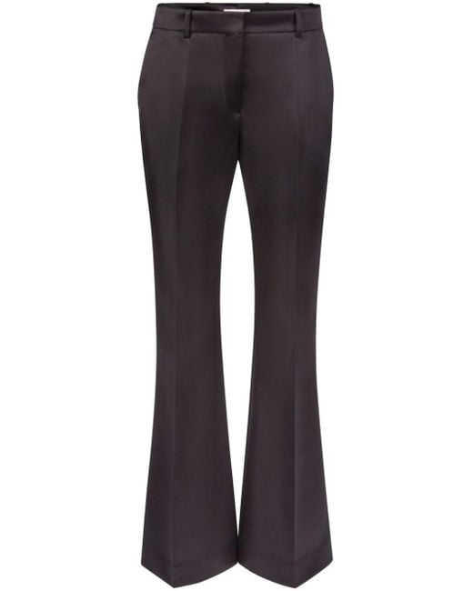 Nina Ricci Blue Tailored Flared Satin Trousers