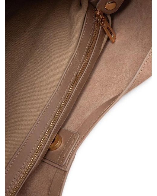 Blauer Natural Calf Suede Logo-Plaque Tote Bag