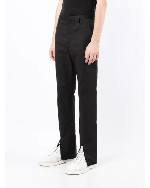 Dion Lee Black Split Fray-Trim Trousers