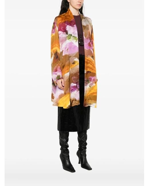 Yavi Brown Abstract-Print Jacket