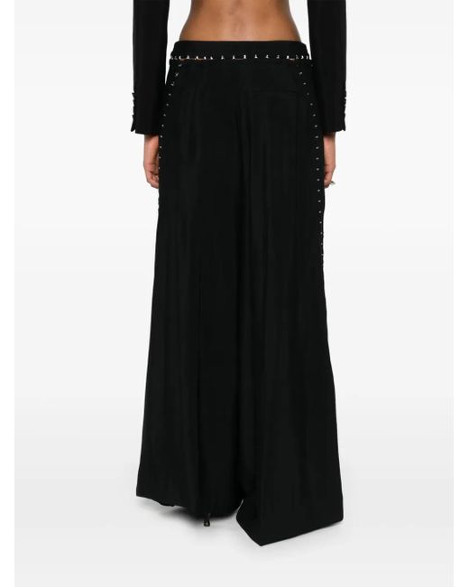 Mugler Black Hook & Eye Wide-Leg Trousers