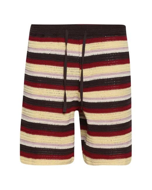 BAZISZT Blue Sweden Horizontal-Stripe Shorts for men