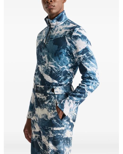 Top Da Sci Timothy Con Zip di Fusalp in Blue da Uomo